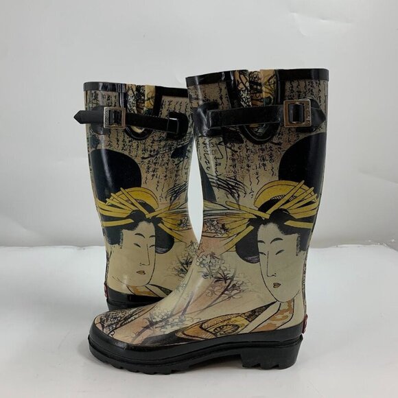 Chooka Women's Geisha Mid Calf Top Buckle Rain Boot Size 8 - Picture 5 of 16